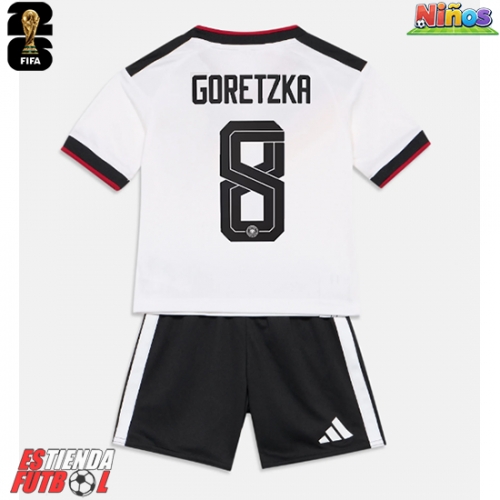 Alemania Leon Goretzka #8 Primera Equipación Niños Mundial 2026 Manga Corta (+ Pantalones cortos)